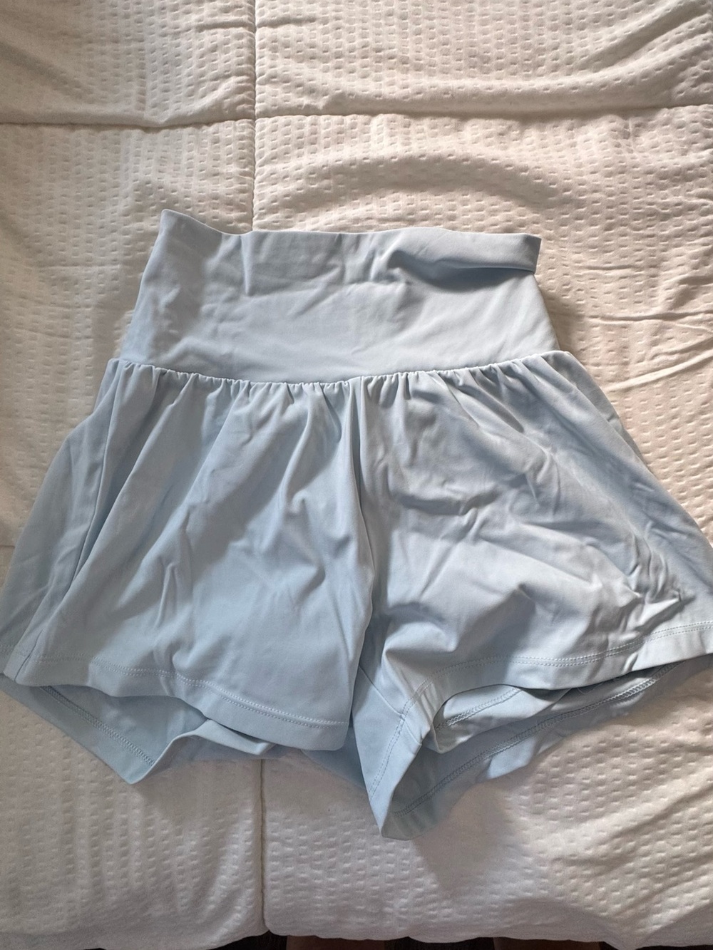 High-Waist Halara Light Blue Women’s Athletic Shorts